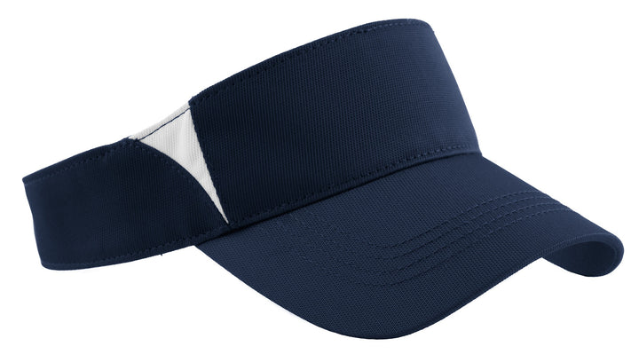 True Navy/ White Sport-Tek Dry Zone Colorblock Visor (STC13), front view