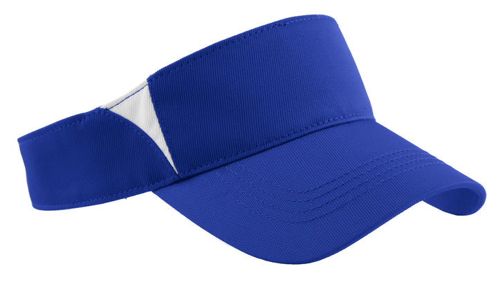 True Royal/ White Sport-Tek Dry Zone Colorblock Visor (STC13), front view