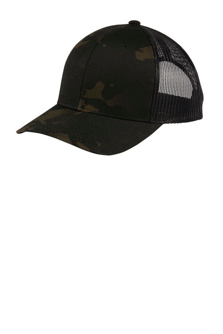 Multicam Black Sport-Tek YP Classics Retro Trucker Cap. (STC39) - Hat, front view