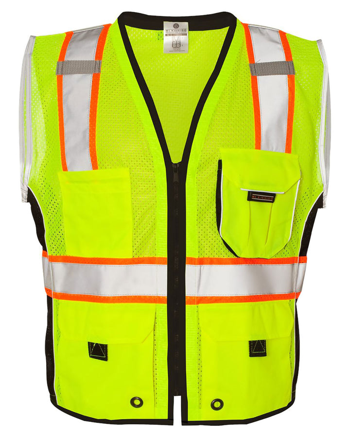 ML Kishigo Black Series Heavy Duty Class 2 Safety Vest (1513/1514) - High-Vis