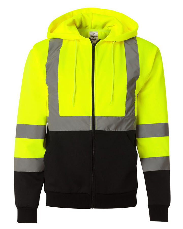 ML Kishigo Class 3 Hi-Vis Hooded Full-Zip Sweatshirt (JS102/JS103)